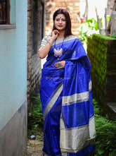 Exquisite rich look heavy banarasi royal blue saree
